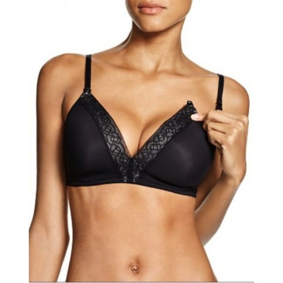NWT Natori Grace Maternity Wire Free Contour Bra in Black - Picture 1 of 8